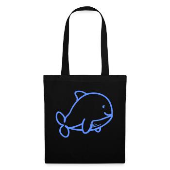 Bébé baleine - Sac en tissu - noir - Devant