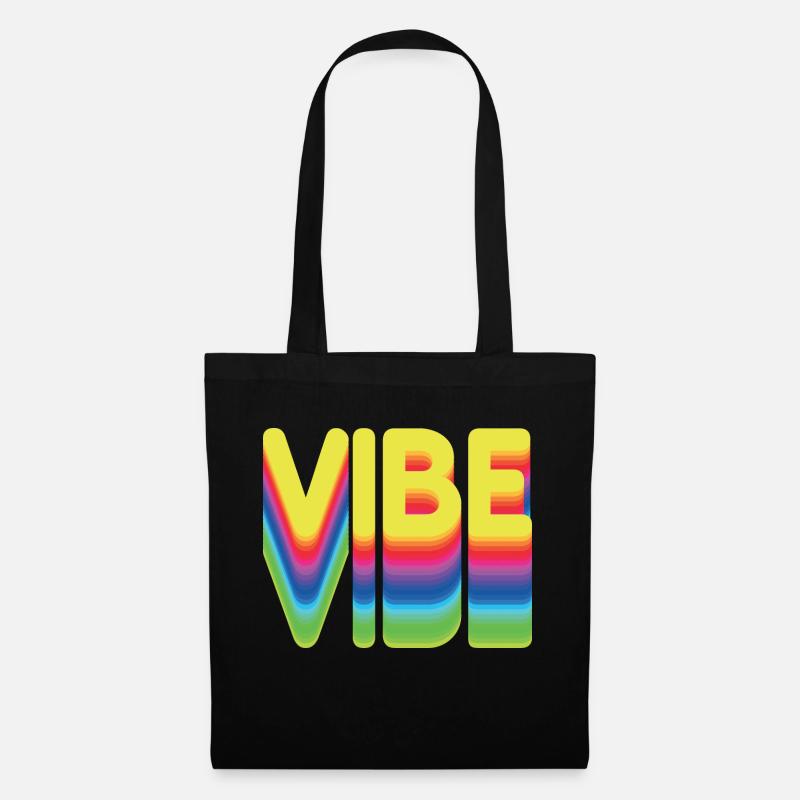 Nur gute Vibes - retro style - Stoffbeutel - Schwarz