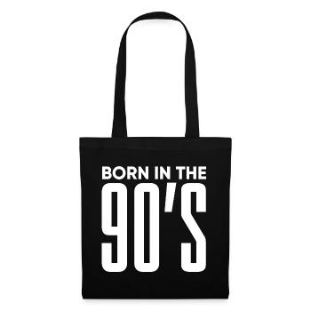 90er Jahre 90s Retro Geschenk - Stoffbeutel - Schwarz - Vorne