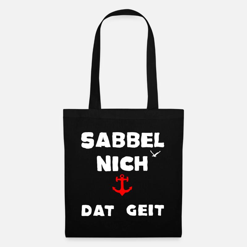 Sabbel nich dat geit Moin Möwe Spruch Moin Norden - Sac en tissu - noir