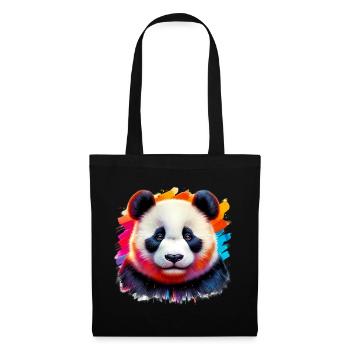 Panda - Stoffbeutel - Schwarz - Vorne