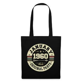 Janvier 1960 - Anniversaire en janvier 1960 - Sac en tissu - noir - Devant