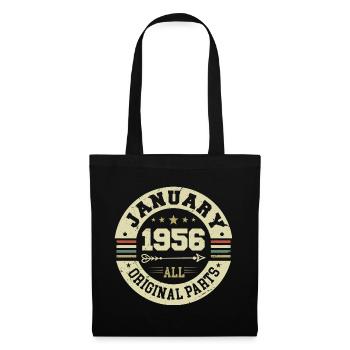 January 1956 - Geburtstag im Januar 1956 - Stoffbeutel - Schwarz - Vorne