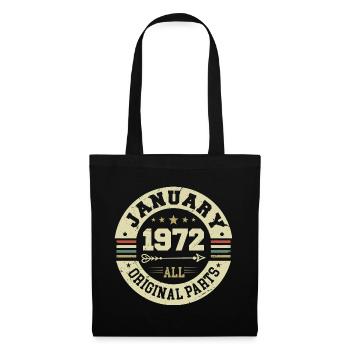 January 1972 - Geburtstag im Januar 1972 - Stoffbeutel - Schwarz - Vorne