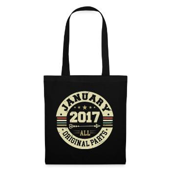 January 2017 - Geburtstag im Januar 2017 - Stoffbeutel - Schwarz - Vorne