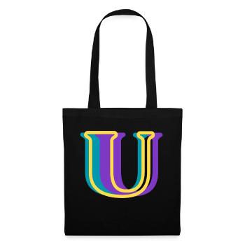 Lettre u multicolore - Sac en tissu - noir - Devant