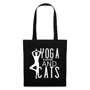 The love of Yoga Coffee and Cats - Tote Bag - black - Front