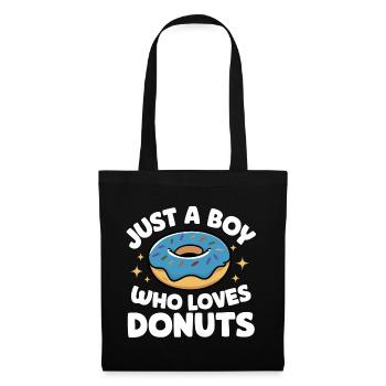Donut Donuts Süßigkeiten Bagel - Stoffbeutel - Schwarz - Vorne