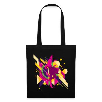 🌈 Bunte & Abstrakt Shopping Queen - Fashionistas - Stoffbeutel - Schwarz - Vorne
