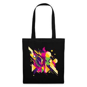 Golf & Kunst ⛳ Abstrakte Golferin in Pink - Stoffbeutel - Schwarz - Vorne