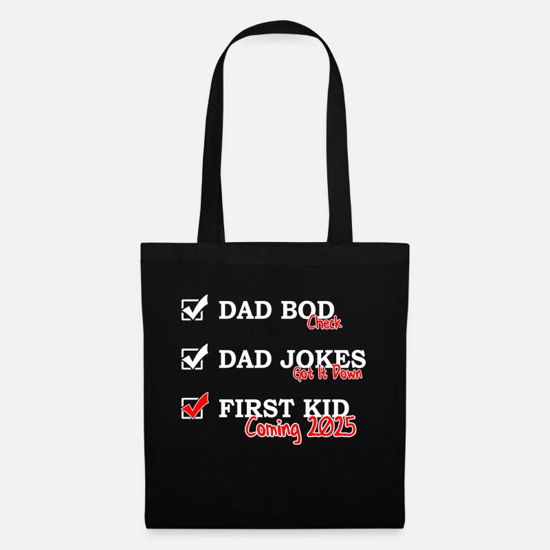 Zum ersten Mal Papa 2025 - Dad bod Dad jokes - Stoffbeutel - Schwarz