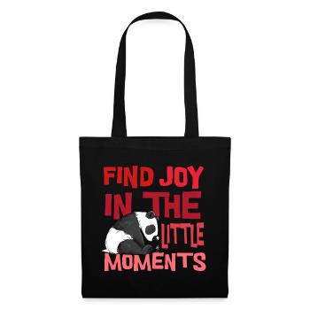 Petit panda ours avec le dicton Wild Animal Nature - Sac en tissu - noir - Devant