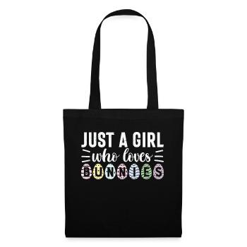 Just a Girl Who Loves Bunnie - Stoffbeutel - Schwarz - Vorne