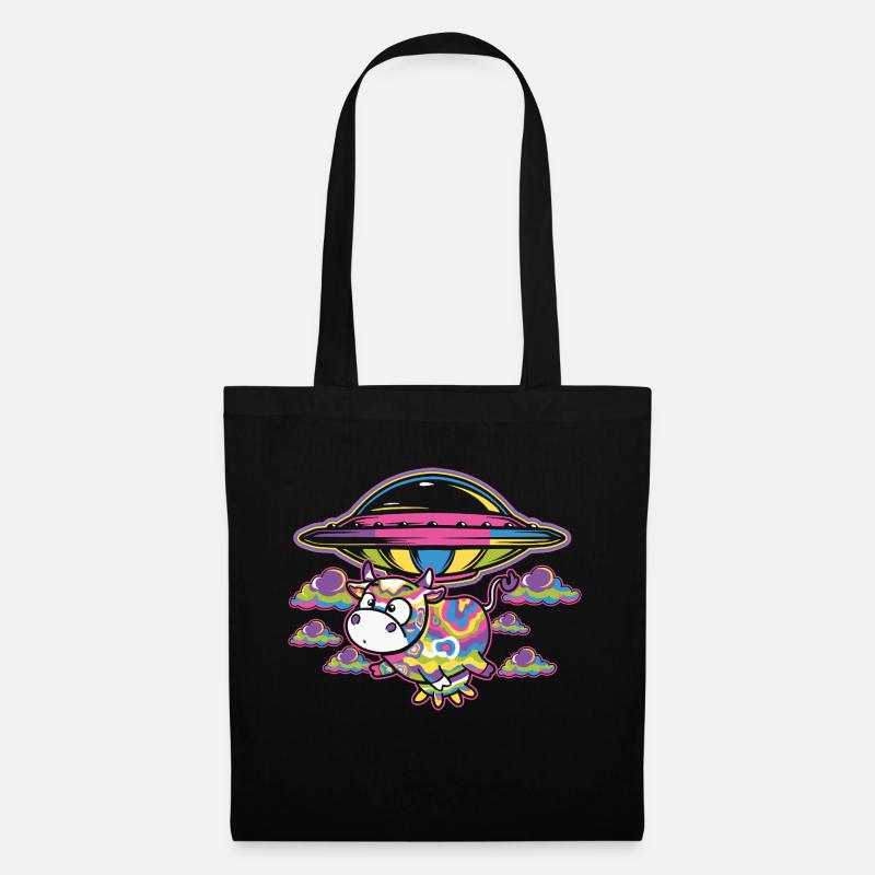 Alien Cow - Cosmic Moo - Tote Bag - black