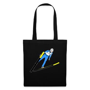 Saut à ski - Sac en tissu - noir - Devant