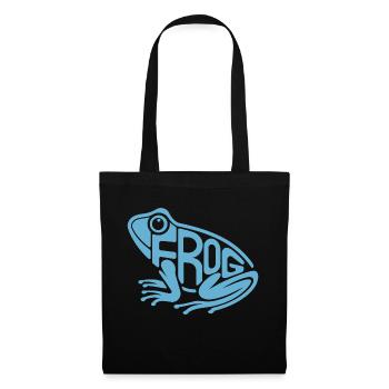 Typographie ludique de grenouilles - Sac en tissu - noir - Devant