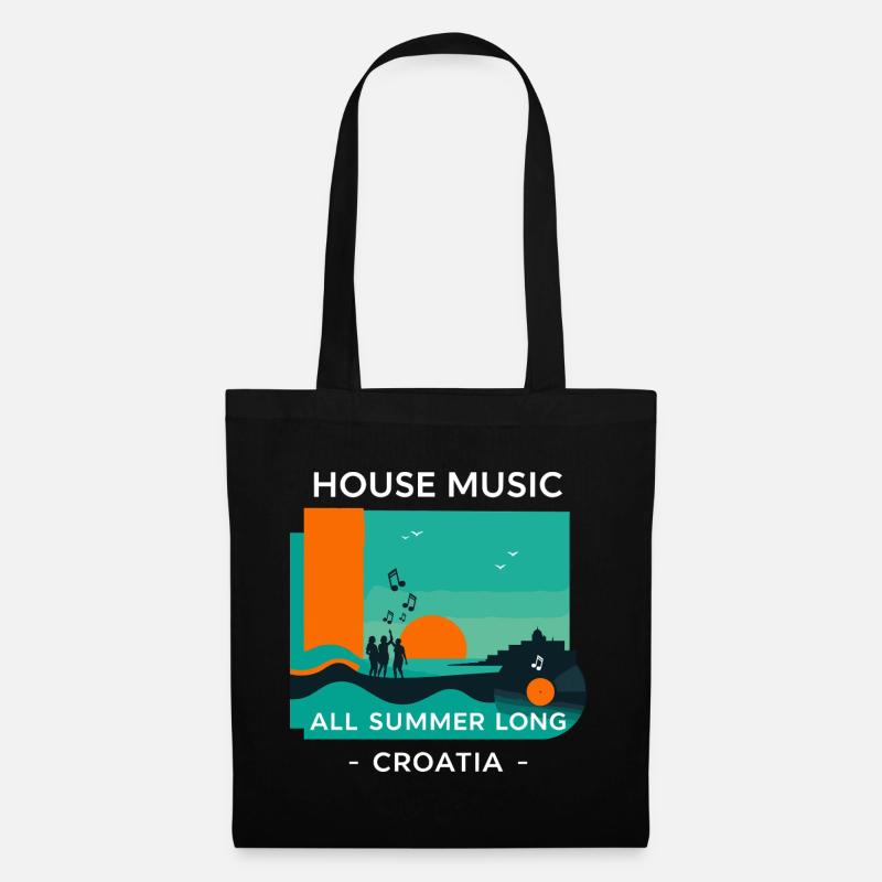 Kroatien House Musik - Stoffbeutel - Schwarz