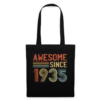 Awesome Since 1935" – Vintage Retro Birthday - Tote Bag - black - Front