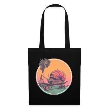 Cool skateboard snail – chilled retro design - Tote Bag - black - Front