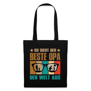 So Sieht Der Beste Opa Der Welt Aus - Stoffbeutel - Schwarz - Vorne