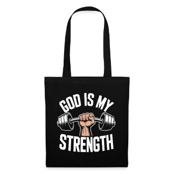 Dieu est ma force ! Croire en Jésus chrétien - Sac en tissu - noir - Devant