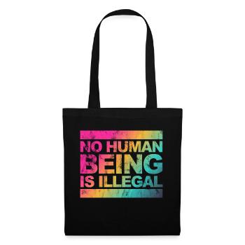no human is illegal - The Original - Stoffbeutel - Schwarz - Vorne