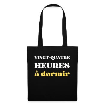 VINGT QUATRE HEURES à dormir - Sac en tissu - noir - Devant