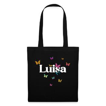 LUISA - Beautiful Girl Name with Colorful Butterfly - Tote Bag - black - Front