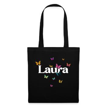 LAURA - Beautiful girl name with colorful smashes - Tote Bag - black - Front