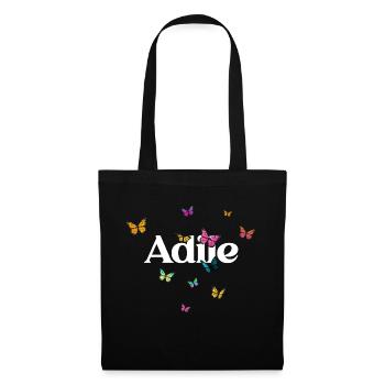 ADILE - Beautiful Girl Name with Colorful Butterfly - Tote Bag - black - Front