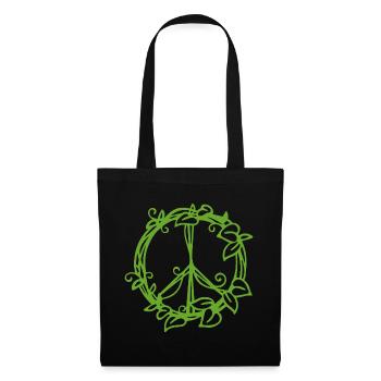 Conception de symbole de paix inspirée de la nature - Sac en tissu - noir - Devant
