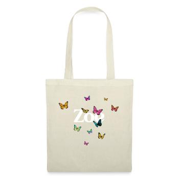 ZOE - Beau prénom de fille avec des papillons - Sac en tissu - nature - Devant