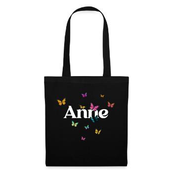 ANNE - Beautiful Girl Name with Butterflies - Tote Bag - black - Front