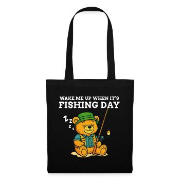 Wake Me Up When it's Fishing Day - Fishing Humor - Tote Bag - black - Front