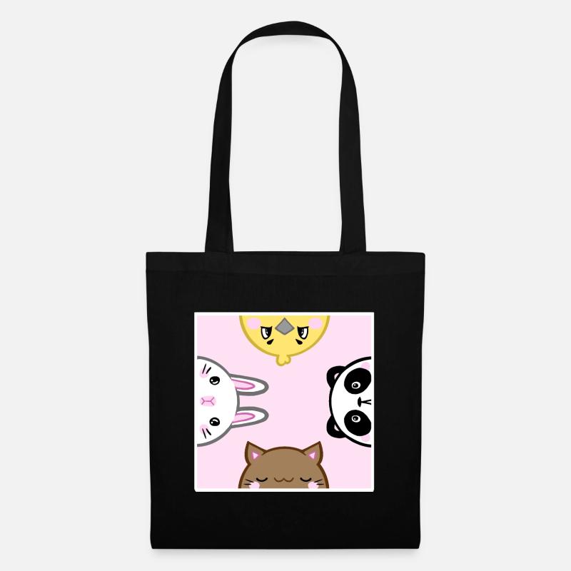 cute animals - Stoffbeutel - Schwarz