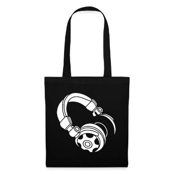 Silhouette du casque : DJ & Music Vibes - Sac en tissu - noir - Devant