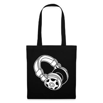Silhouette du casque : DJ & Music Vibes - Sac en tissu - noir - Devant