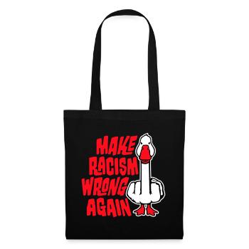 Goose Make Racism Wrong Again Middle Finger Activist - Tote Bag - black - Front