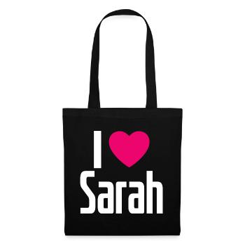 J’aime Sarah Pink Heart J’aime Sarah - Sac en tissu - noir - Devant