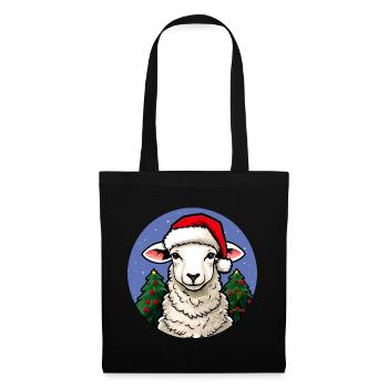 Schafe Weihnachten - Stoffbeutel - Schwarz - Vorne