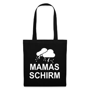 Mama Geschenk Geschenkidee Regenschirm Schirm - Stoffbeutel - Schwarz - Vorne