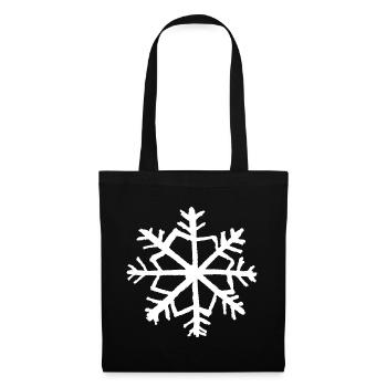 Flocon de Neige Hiver Noël Rétro Grunge - Sac en tissu - noir - Devant