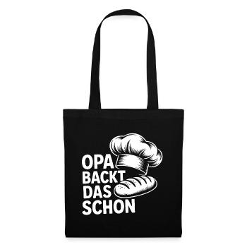 Opa Backt Das Schon – Brot Motiv - Stoffbeutel - Schwarz - Vorne