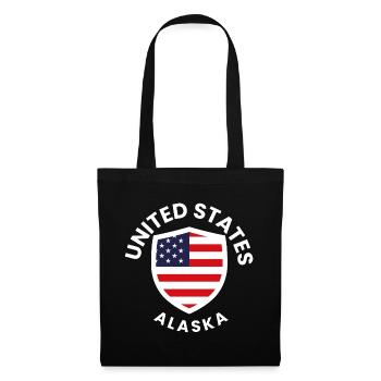 Écusson des États-Unis de l’Alaska avec drapeau - Sac en tissu - noir - Devant