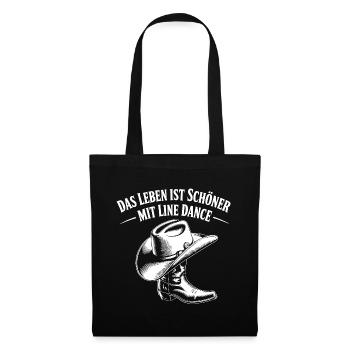 La vie est belle, danse en ligne, cowboy - Sac en tissu - noir - Devant