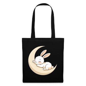 Rêve de lapin lunaire - Sac en tissu - noir - Devant