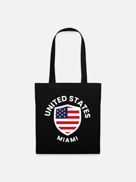 Miami-Flaggenschild - Stoffbeutel - Schwarz