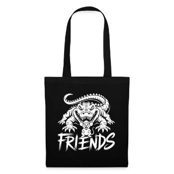 Amis pour la vie – Crocodile et Souris - Sac en tissu - noir - Devant