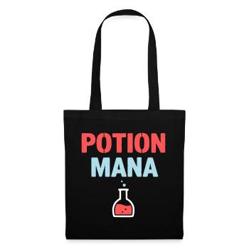 Potion Mana Text Gaming - Stoffbeutel - Schwarz - Vorne
