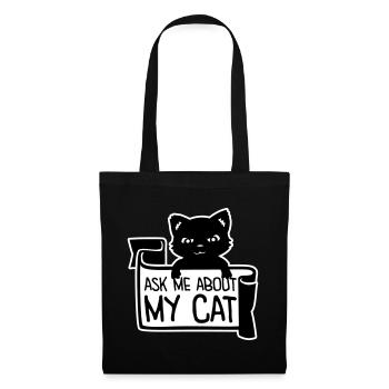 Demandez-moi pour mon chat Chat Amour des animaux Animaux - Sac en tissu - noir - Devant